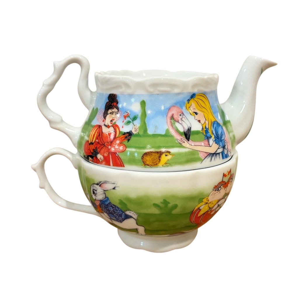 Paul Cardew Alice in Wonderland 150th Anniversary Tea For One Pot and Cup Set